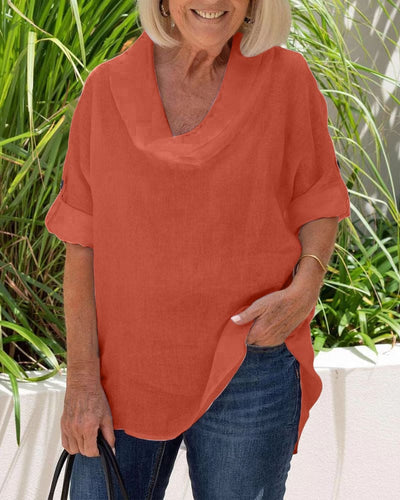 Isabel - Linnen blouse in een effen kleur