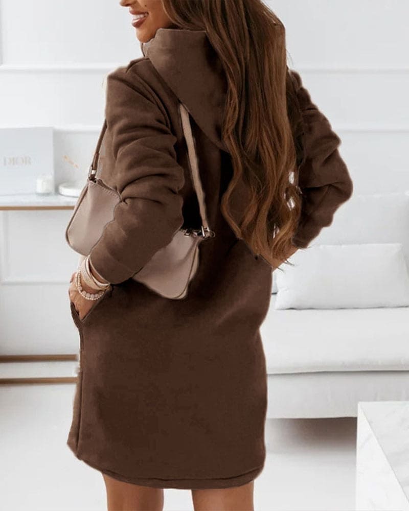 Anna - Lange hoodie in een effen kleur