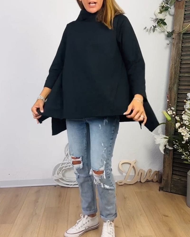 Lina | Blouse met ronde hals en lange mouwen