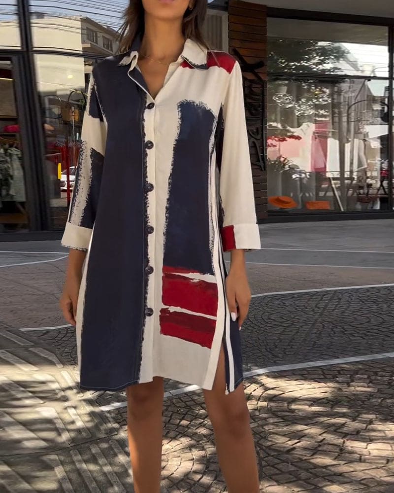 Lisa - Jurk met knoopdetails en splitten