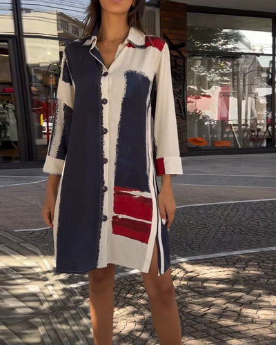 Lisa - Jurk met knoopdetails en splitten