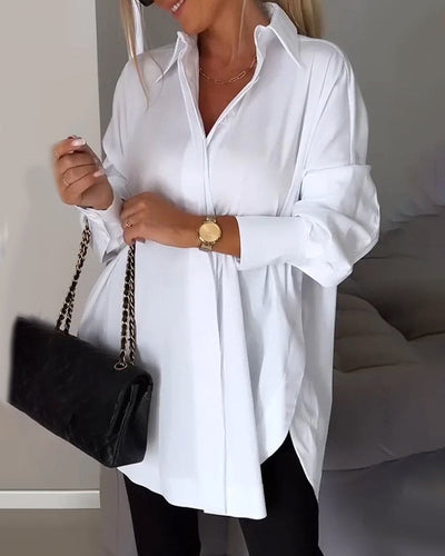Milou - effen blouse met lange mouwen voor vrouwen