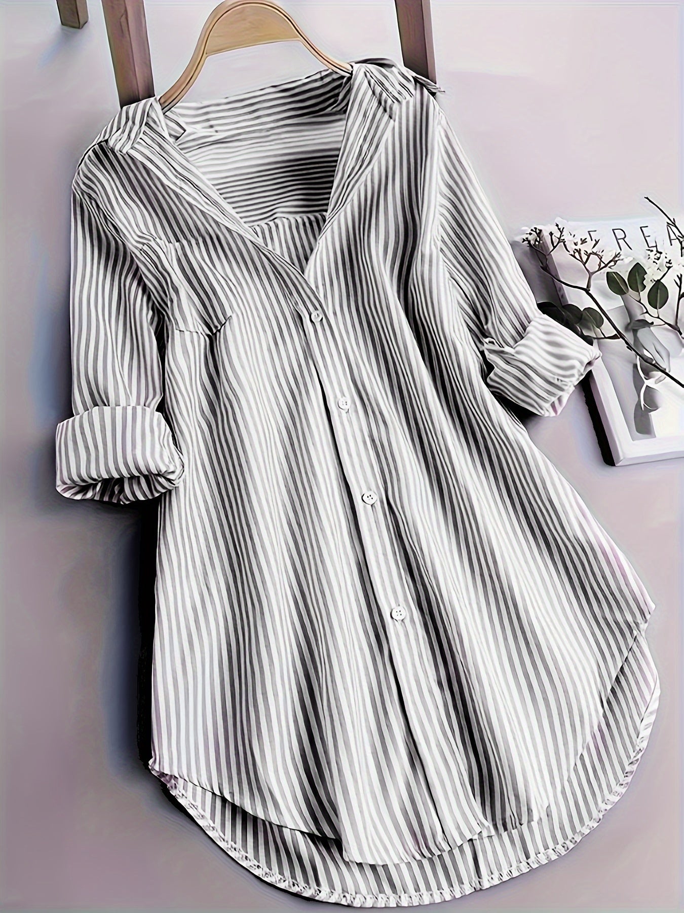 Madison | Blouse met streepjesprint