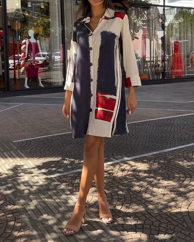 Lisa - Jurk met knoopdetails en splitten