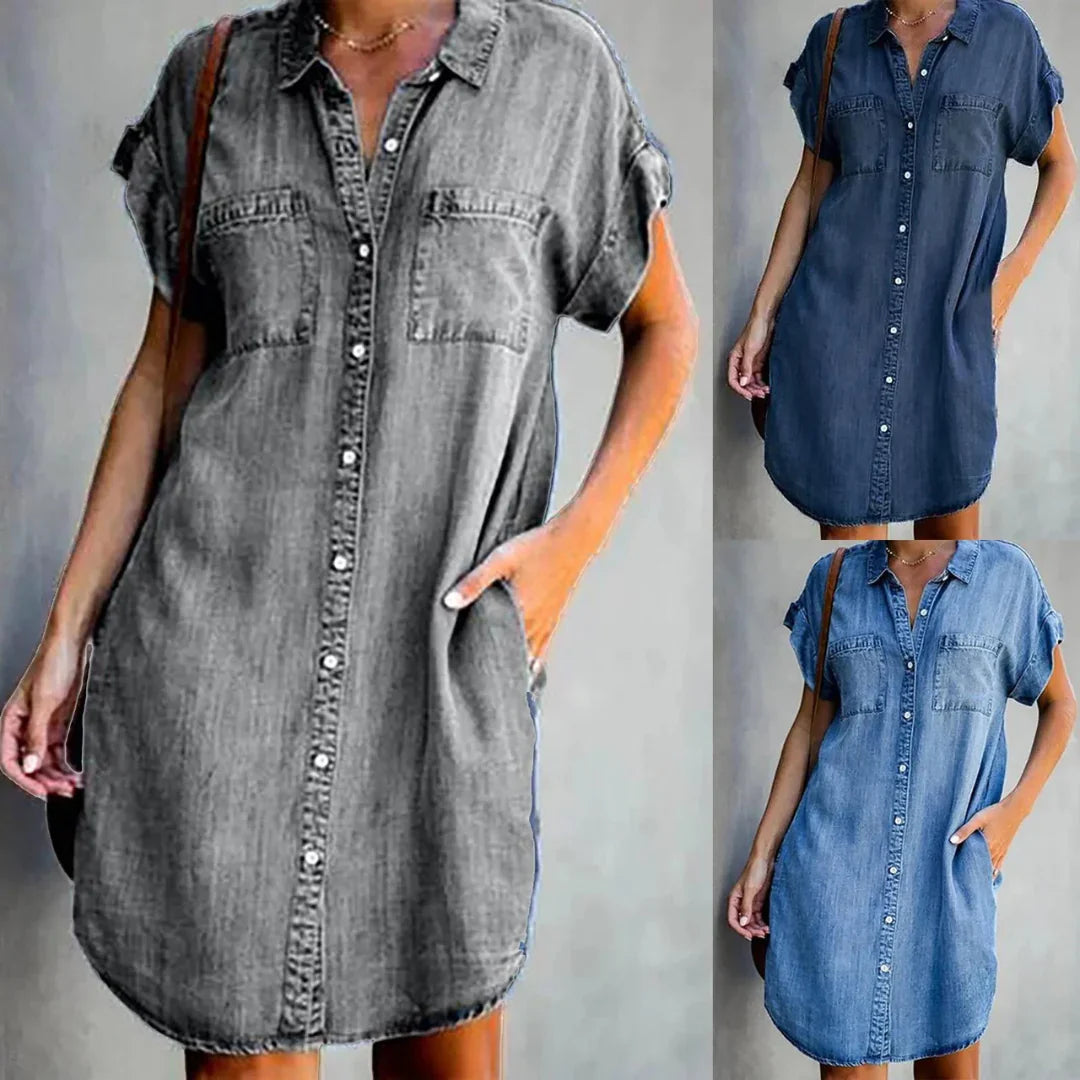 Emelia - Denim Comfortabele en Casual Jurk