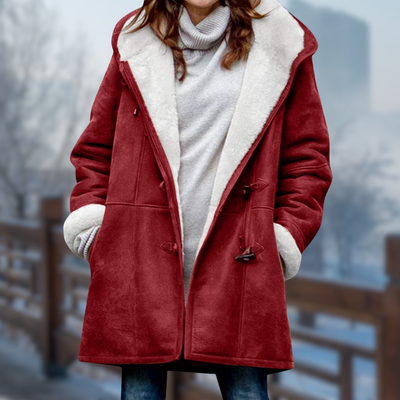 Mika Fleece Jas | Comfortabele zachte lange fleece mantel voor vrouwen met capuchon