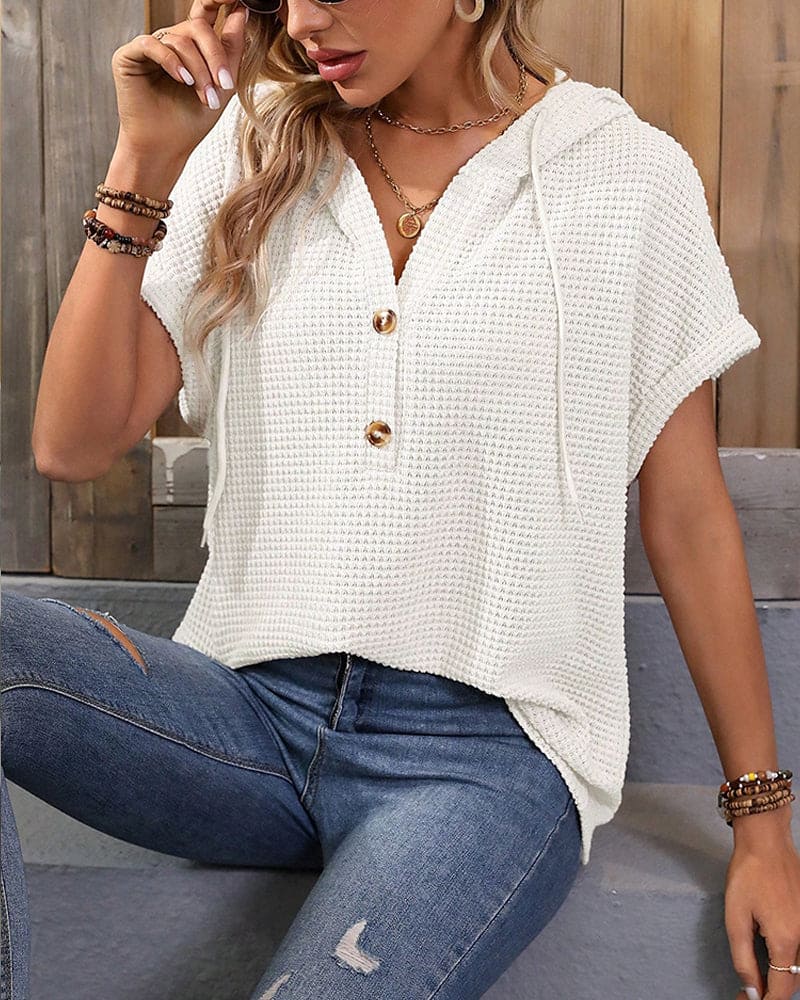 Isabel - Blouse Met Touwtje En Capuchon