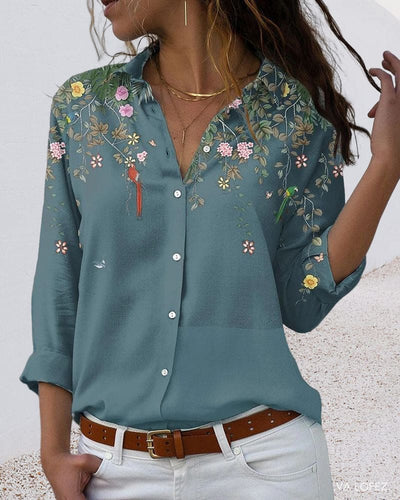 Fleur - Blouse met lange mouwen en bloemenprint