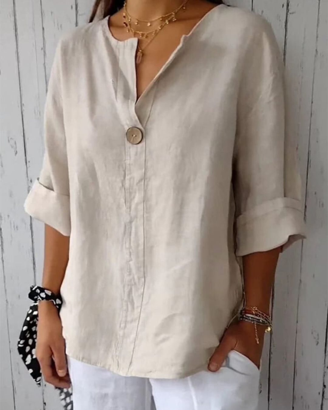 Skylar - Casual Katoenen Linnen blouse