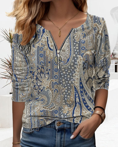 Jolie | Blouse met lange mouwen met ritssluiting