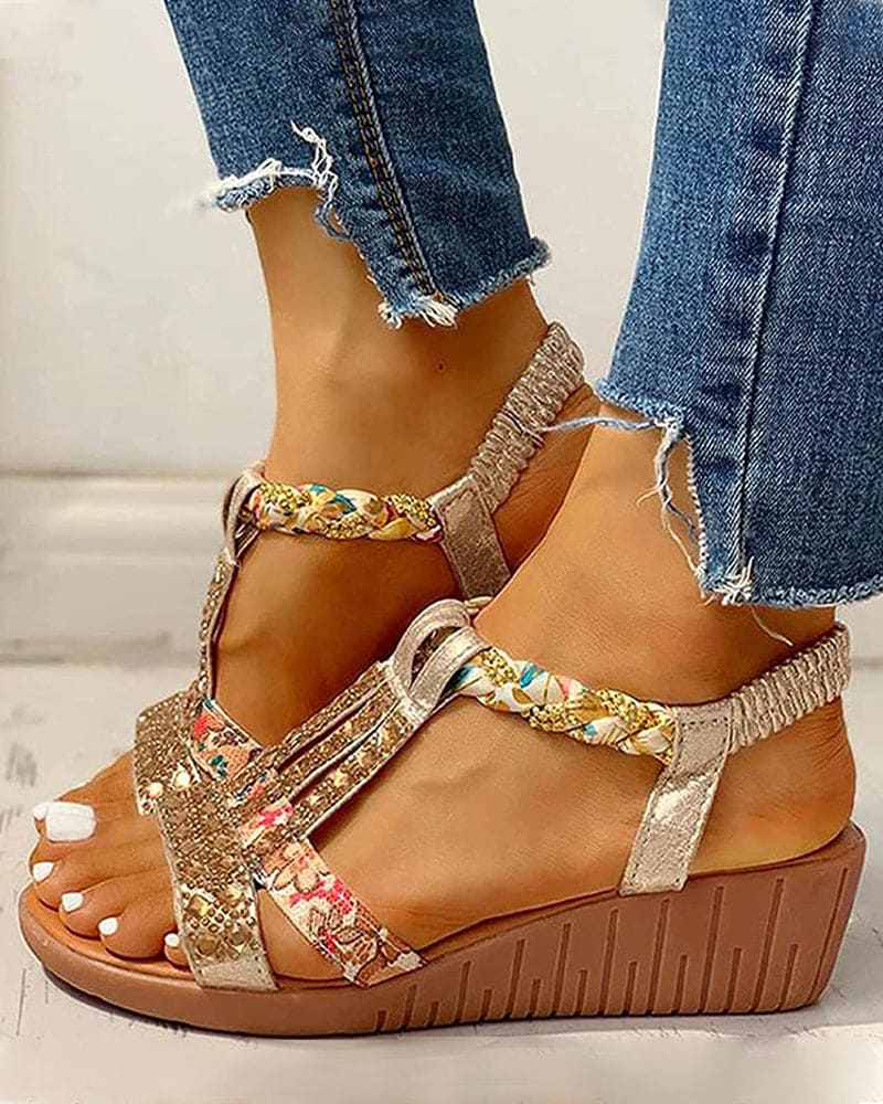 Pien | Strandsandalen met Boho-sleehak