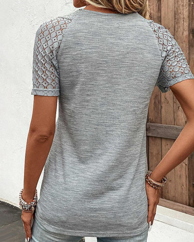 Feline - Kanten T-shirt met korte mouwen