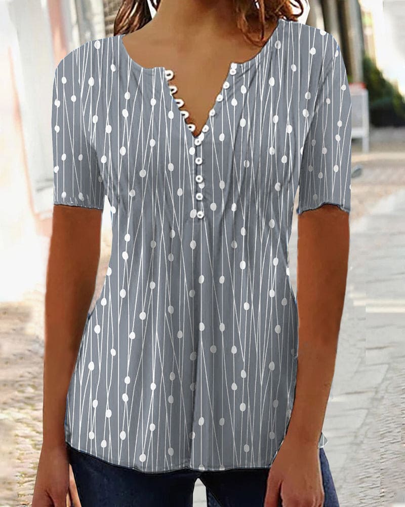 Zara | Puntige blouse met polkadots en V-hals