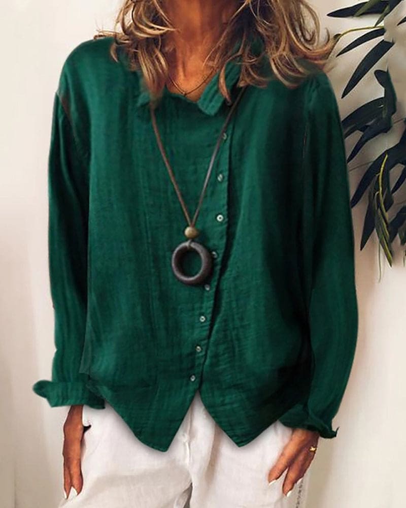 Zoey | Ademend loszittend shirt in één kleur