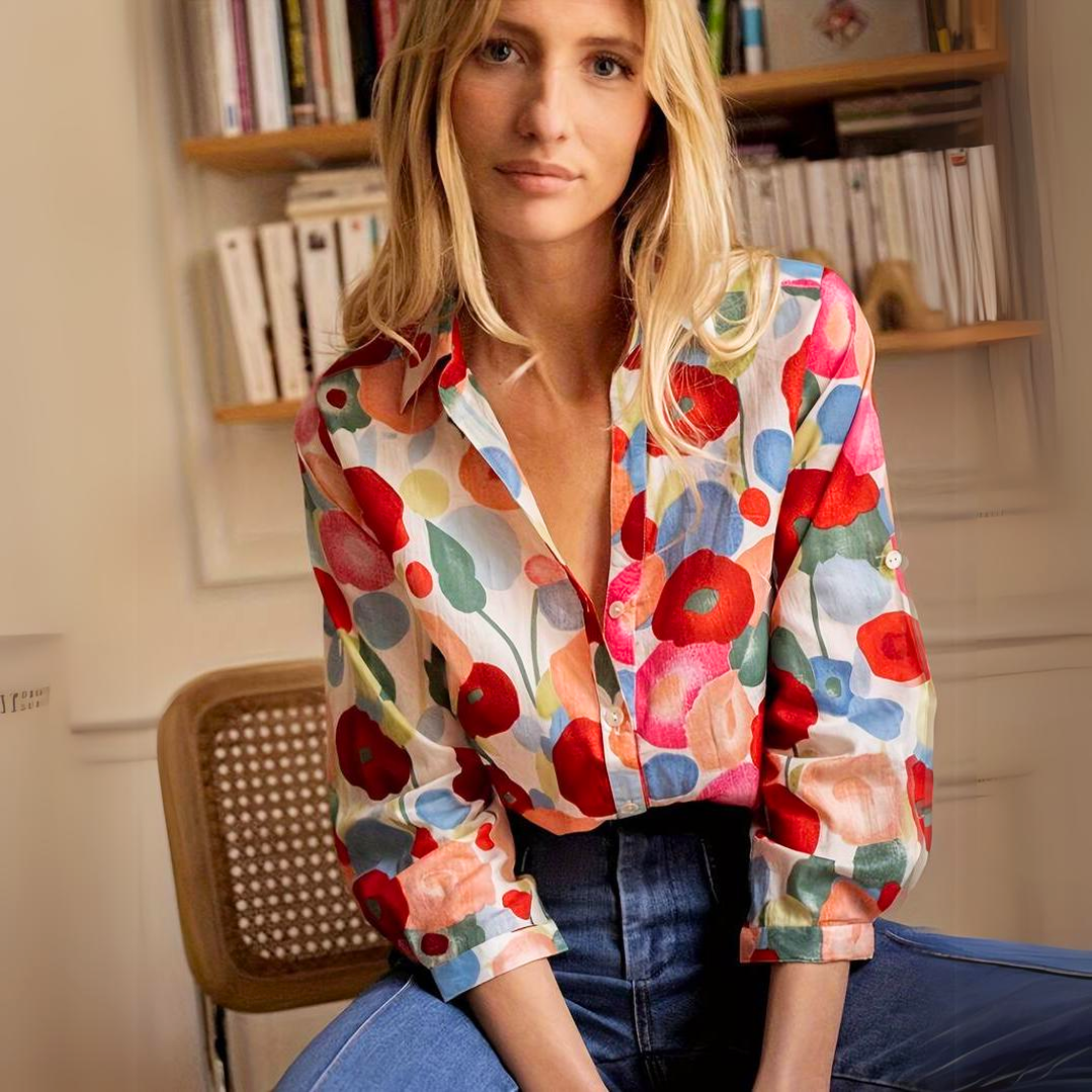 Pamela - Kleurrijke casual dames blouse