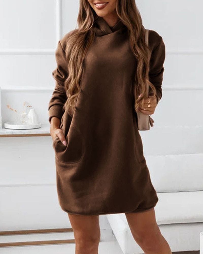 Anna - Lange hoodie in een effen kleur