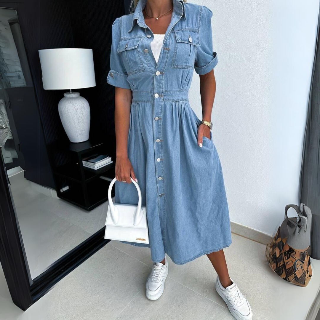 Mia | Trendy Dames Denim Jurk