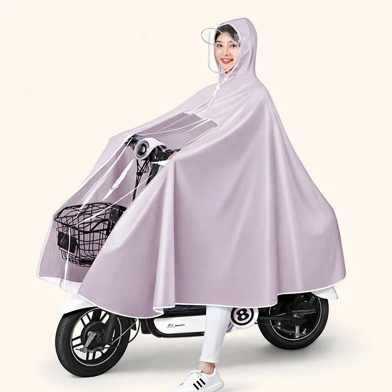 Grote regenponcho voor fietsers