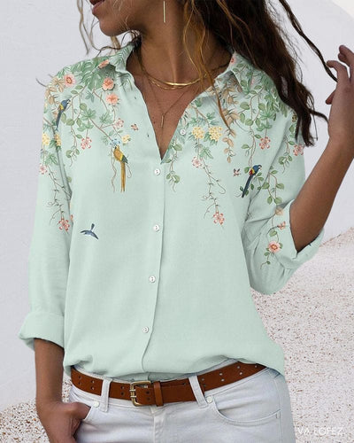 Fleur - Blouse met lange mouwen en bloemenprint