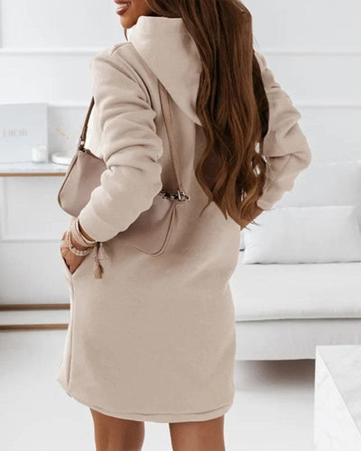 Anna - Lange hoodie in een effen kleur