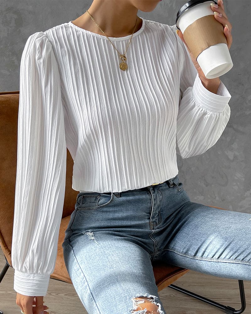 Chloe - Elegant Dames Shirt met Ballonmouwen