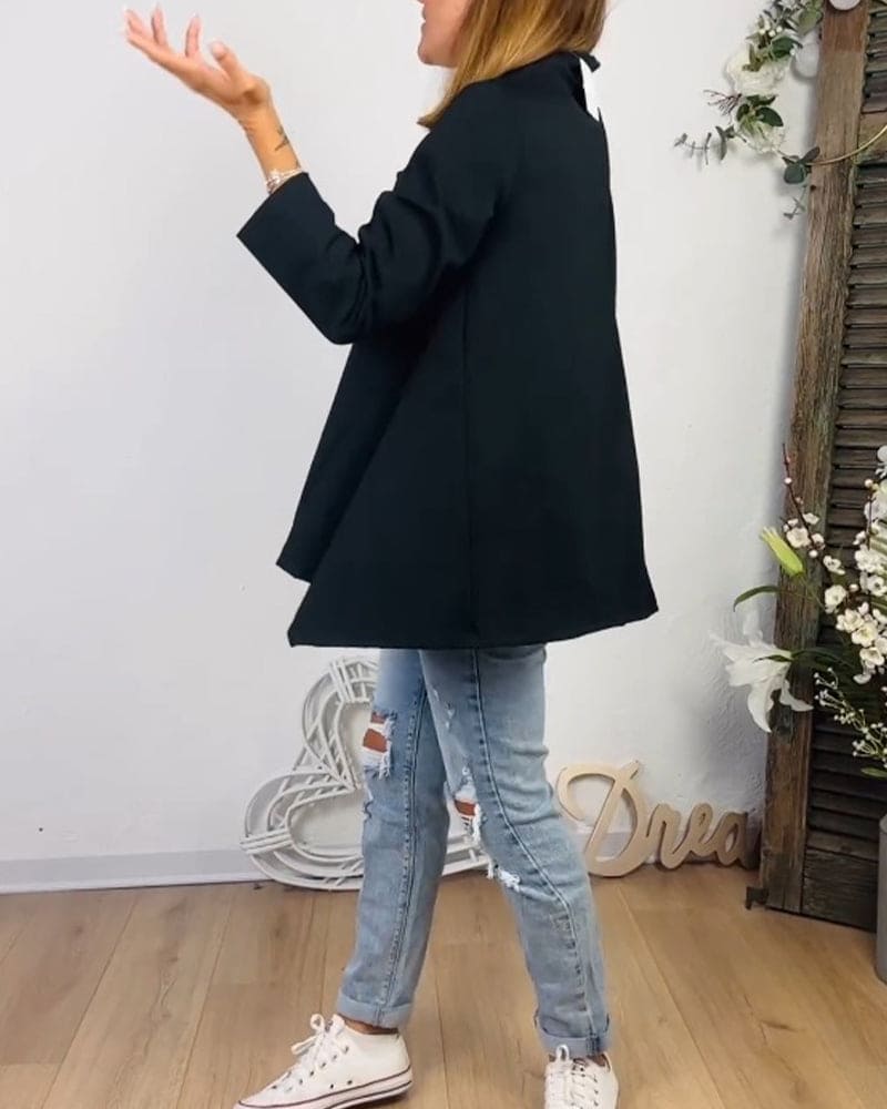 Lina | Blouse met ronde hals en lange mouwen