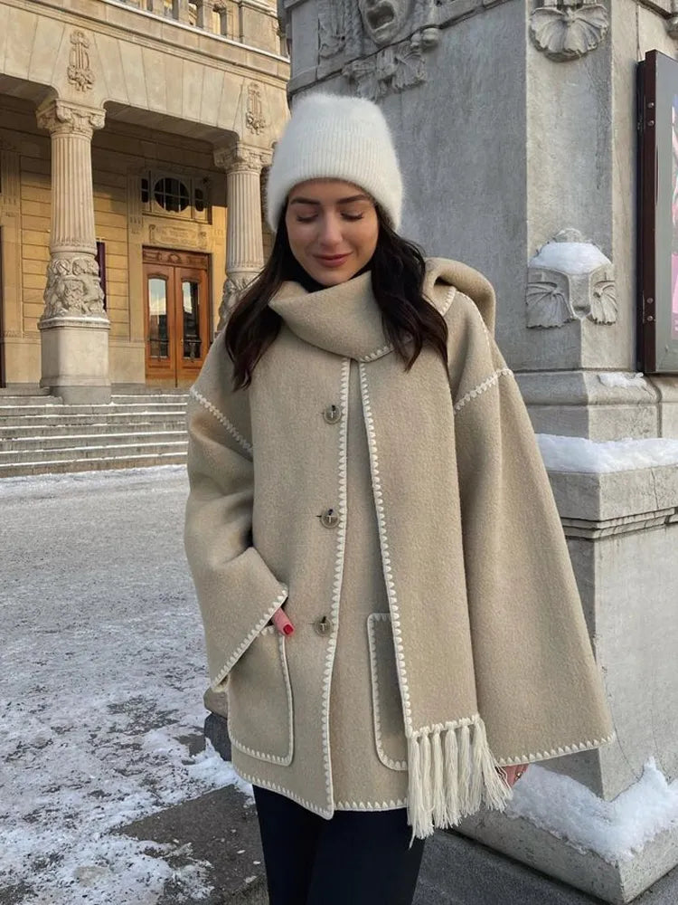 Manu Coat | Elegante luxe lange wollen herfstjas voor vrouwen