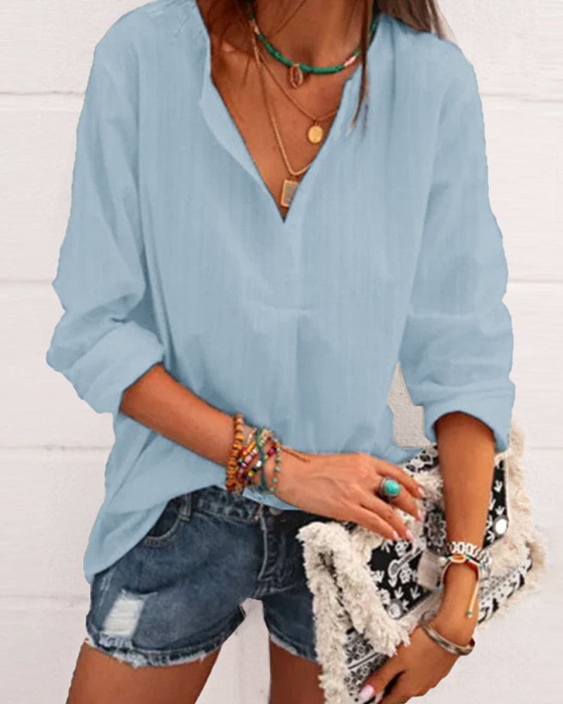 Pleun | Katoenen Gekleurde Blouse