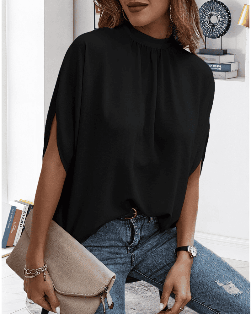 Liv | Blouse met een trendy patroon en split op de mouw