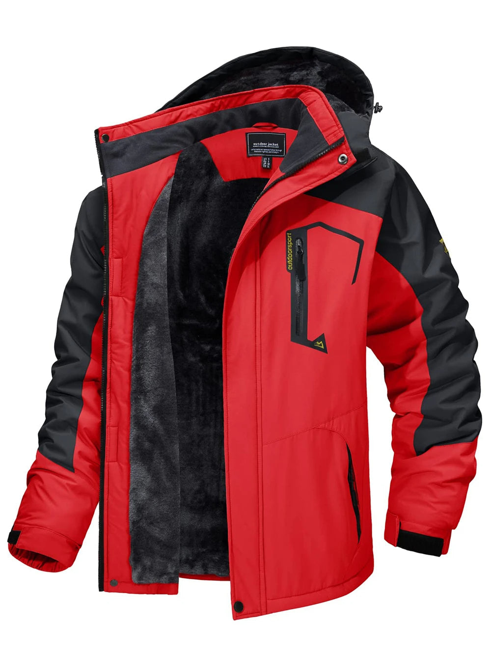 Fleece gevoerde jas met capuchon voor mannen.