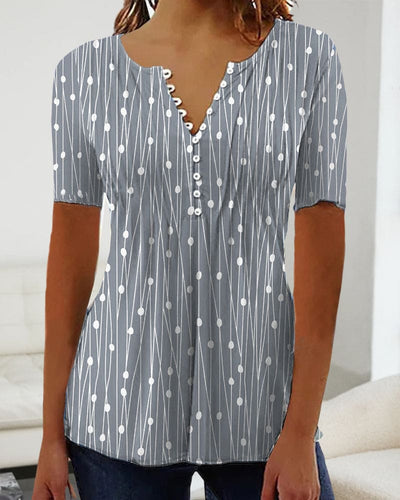 Zara | Puntige blouse met polkadots en V-hals