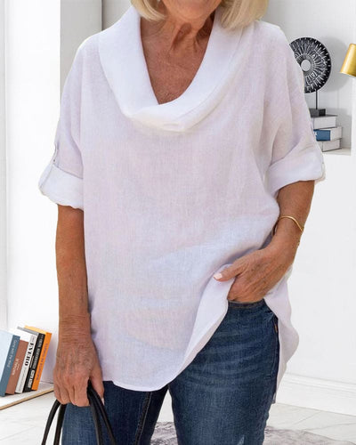 Isabel - Linnen blouse in een effen kleur