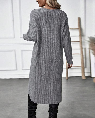 Brinley - Jurk met Onregelmatige Zoom en Effen Kleur