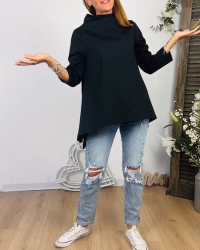 Lina | Blouse met ronde hals en lange mouwen