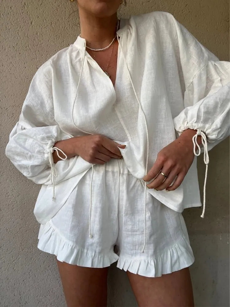 Isabelle - Chic los katoenen topje en shorts
