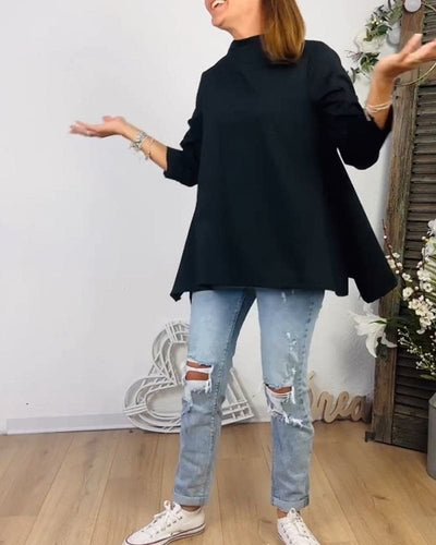 Lina | Blouse met ronde hals en lange mouwen