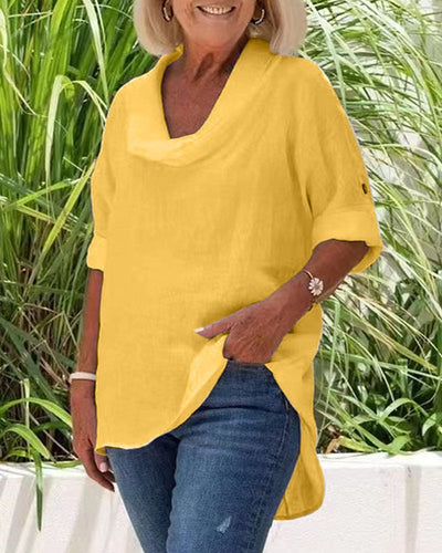 Isabel - Linnen blouse in een effen kleur