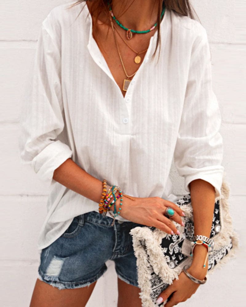 Pleun | Katoenen Gekleurde Blouse