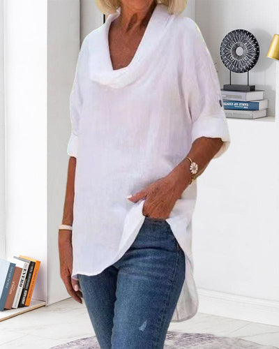 Isabel - Linnen blouse in een effen kleur