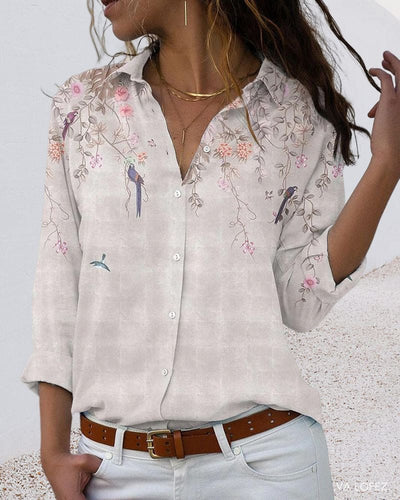Fleur - Blouse met lange mouwen en bloemenprint