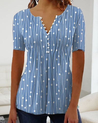 Zara | Puntige blouse met polkadots en V-hals
