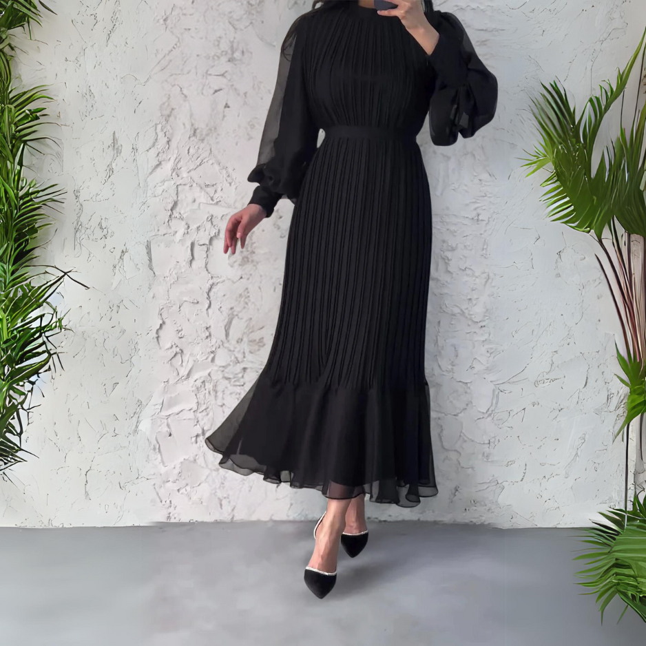 Erica - Jurk met lange geplooide rok