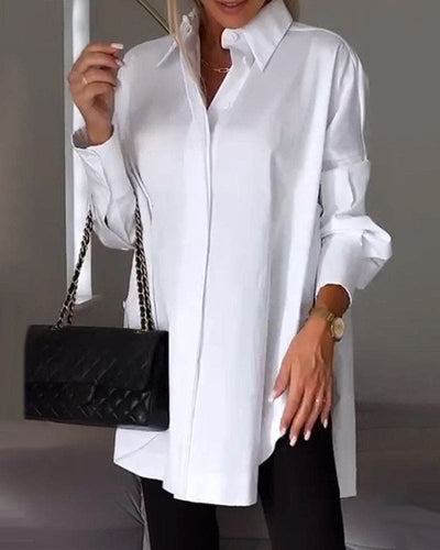 Milou - effen blouse met lange mouwen voor vrouwen