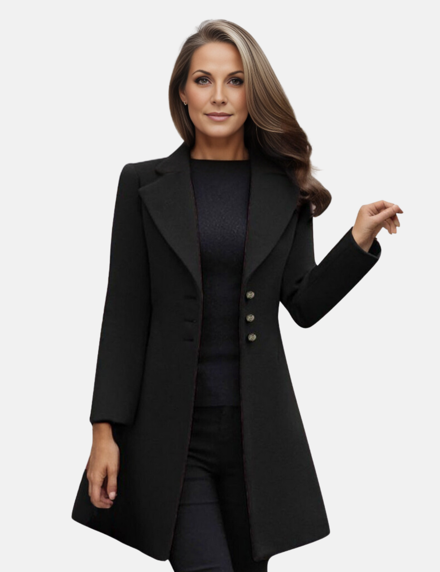 Denise - Comfortabele Elegante Wollen Jurk Jas voor Dames