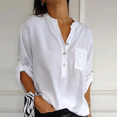 Isabela - Casual Blouse met Pailletten voor Vrouwen