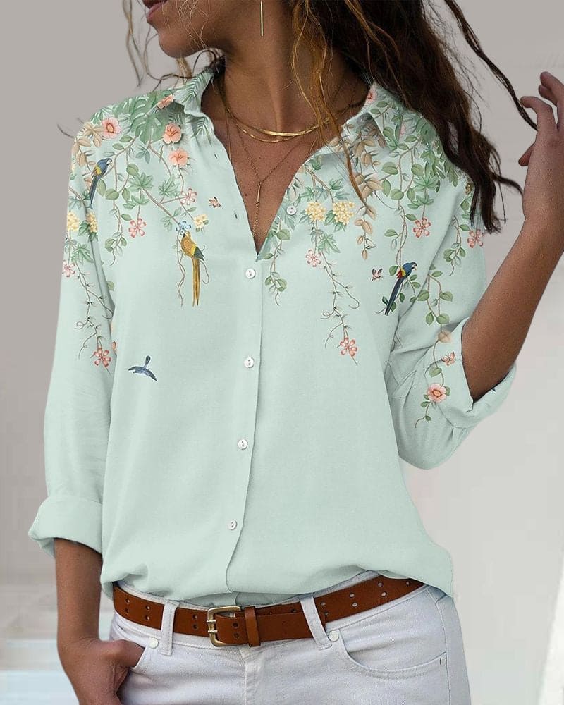 Fleur - Blouse met lange mouwen en bloemenprint