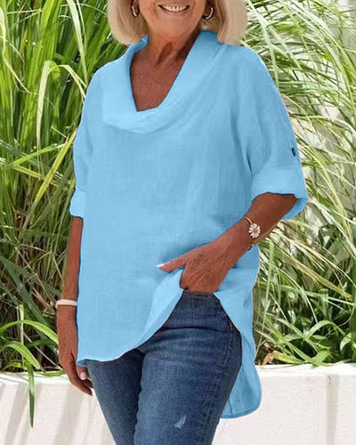 Isabel - Linnen blouse in een effen kleur