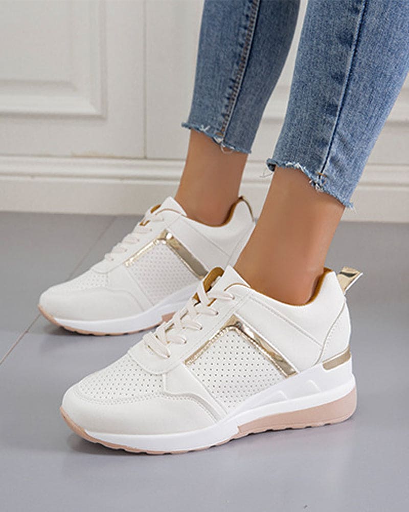 Isa - Sneakers met een mesh en sleehak