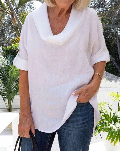 Isabel - Linnen blouse in een effen kleur