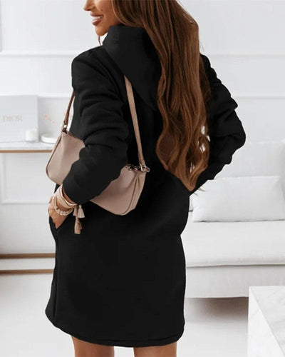 Anna - Lange hoodie in een effen kleur